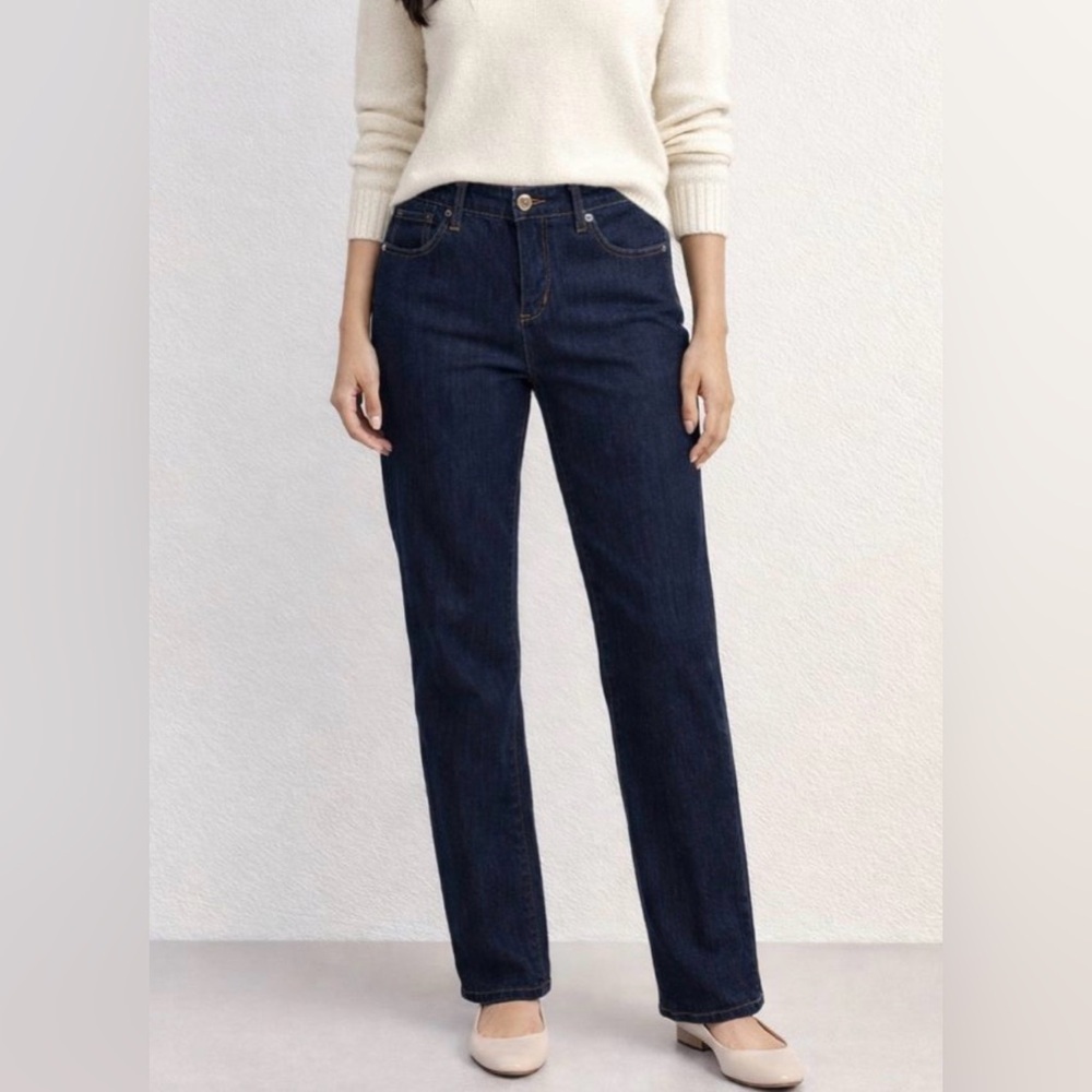 Seven7 Dark Wash Studio Straight Leg Mid Rise Blue Jeans Size 4